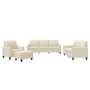 Cream synthetic leather 4-piece sofa set with cushions by vidaXL, Sofas - Ref: Foro24-3201344, Price: 613,28 €, Discount: %