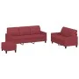 Red synthetic leather 3-piece sofa set with cushions by vidaXL, Sofas - Ref: Foro24-3201386, Price: 502,86 €, Discount: %