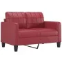 Red synthetic leather 3-piece sofa set with cushions by vidaXL, Sofas - Ref: Foro24-3201386, Price: 502,86 €, Discount: %