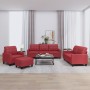 Sofagarnitur mit Kissen 4-teilig aus rotem Kunstleder von vidaXL, Sofas - Ref: Foro24-3201346, Preis: 668,55 €, Rabatt: %