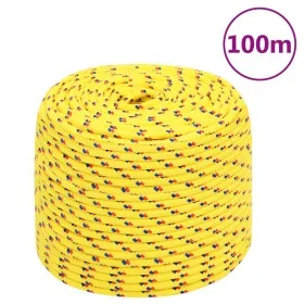 Yellow polypropylene boat rope 8 mm 100 m by vidaXL, Ropes and metal cords - Ref: Foro24-152609, Price: 27,14 €, Discount: %
