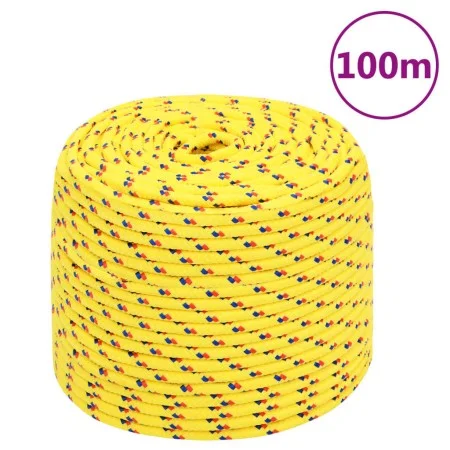 Yellow polypropylene boat rope 8 mm 100 m by vidaXL, Ropes and metal cords - Ref: Foro24-152609, Price: 27,14 €, Discount: %