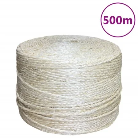 100% sisal rope 4 mm 500 m by vidaXL, Ropes and metal cords - Ref: Foro24-155011, Price: 67,32 €, Discount: %