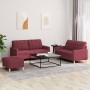 Sofa set with cushions 3 pieces red fabric by vidaXL, Sofas - Ref: Foro24-3201288, Price: 444,89 €, Discount: %