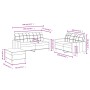 Sofa set with cushions 3 pieces red fabric by vidaXL, Sofas - Ref: Foro24-3201288, Price: 444,89 €, Discount: %