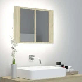 Sonoma Oak Acrylic LED Bathroom Mirror Cabinet 60x12x45 cm by vidaXL, bathroom vanities - Ref: Foro24-804959, Price: 47,63 €,...