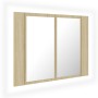 LED-Badezimmerspiegelschrank aus Sonoma-Eiche-Acryl, 60 x 12 x 45 cm von vidaXL, Badezimmerwaschtische - Ref: Foro24-804959, ...