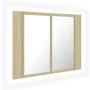 LED-Badezimmerspiegelschrank aus Sonoma-Eiche-Acryl, 60 x 12 x 45 cm von vidaXL, Badezimmerwaschtische - Ref: Foro24-804959, ...