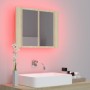 LED-Badezimmerspiegelschrank aus Sonoma-Eiche-Acryl, 60 x 12 x 45 cm von vidaXL, Badezimmerwaschtische - Ref: Foro24-804959, ...