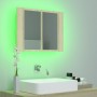 LED-Badezimmerspiegelschrank aus Sonoma-Eiche-Acryl, 60 x 12 x 45 cm von vidaXL, Badezimmerwaschtische - Ref: Foro24-804959, ...