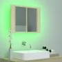 LED-Badezimmerspiegelschrank aus Sonoma-Eiche-Acryl, 60 x 12 x 45 cm von vidaXL, Badezimmerwaschtische - Ref: Foro24-804959, ...