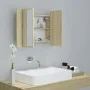 LED-Badezimmerspiegelschrank aus Sonoma-Eiche-Acryl, 60 x 12 x 45 cm von vidaXL, Badezimmerwaschtische - Ref: Foro24-804959, ...