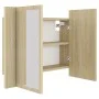 LED-Badezimmerspiegelschrank aus Sonoma-Eiche-Acryl, 60 x 12 x 45 cm von vidaXL, Badezimmerwaschtische - Ref: Foro24-804959, ...
