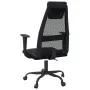 Silla de oficina altura ajustable tela malla y cuero PE negro de vidaXL, Sillas de oficina - Ref: Foro24-353023, Precio: 80,5...