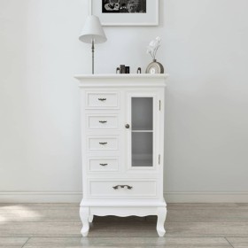 Mueble de 5 cajones y 2 estantes blanco de vidaXL, Cajoneras - Ref: Foro24-241150, Precio: 188,05 €, Descuento: %