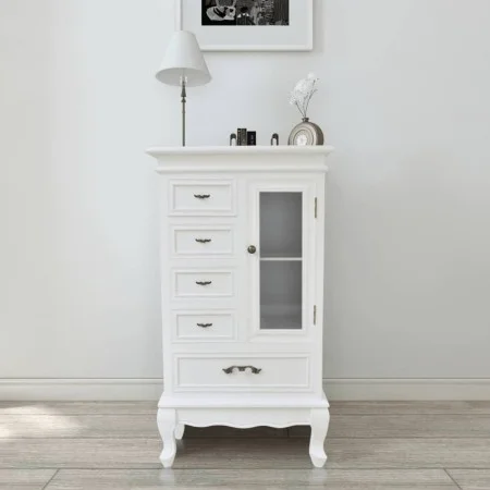 Furniture with 5 drawers and 2 shelves white by vidaXL, Drawers - Ref: Foro24-241150, Price: 191,46 €, Discount: %