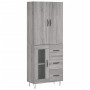 Aparador alto madera contrachapada gris sonoma 69,5x34x180 cm de vidaXL, Aparadores - Ref: Foro24-3198103, Precio: 171,72 €, ...