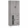 Hohes Sideboard aus sonomagrauem Sperrholz, 69,5 x 34 x 180 cm von vidaXL, Sideboards - Ref: Foro24-3198103, Preis: 162,56 €,...