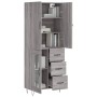Aparador alto madera contrachapada gris sonoma 69,5x34x180 cm de vidaXL, Aparadores - Ref: Foro24-3198103, Precio: 171,72 €, ...