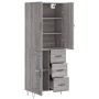 Aparador alto madera contrachapada gris sonoma 69,5x34x180 cm de vidaXL, Aparadores - Ref: Foro24-3198103, Precio: 171,72 €, ...