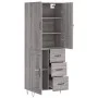High sideboard sonoma gray plywood 69.5x34x180 cm by vidaXL, Sideboards - Ref: Foro24-3198103, Price: 162,56 €, Discount: %