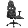 Silla gaming con reposapiés cuero sintético negro gris