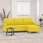 3-seater sofa with light yellow fabric stool 180 cm by vidaXL, Sofas - Ref: Foro24-3201006, Price: 283,43 €, Discount: %