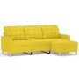 3-seater sofa with light yellow fabric stool 180 cm by vidaXL, Sofas - Ref: Foro24-3201006, Price: 283,43 €, Discount: %
