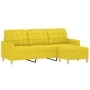 3-seater sofa with light yellow fabric stool 180 cm by vidaXL, Sofas - Ref: Foro24-3201006, Price: 283,43 €, Discount: %