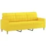 3-seater sofa with light yellow fabric stool 180 cm by vidaXL, Sofas - Ref: Foro24-3201006, Price: 283,43 €, Discount: %