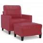 Red synthetic leather armchair with stool 60 cm by vidaXL, Sofas - Ref: Foro24-3201012, Price: 211,28 €, Discount: %