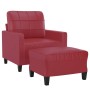 Red synthetic leather armchair with stool 60 cm by vidaXL, Sofas - Ref: Foro24-3201012, Price: 214,75 €, Discount: %