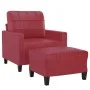 Red synthetic leather armchair with stool 60 cm by vidaXL, Sofas - Ref: Foro24-3201012, Price: 211,28 €, Discount: %