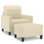 Cremefarbener Kunstledersessel mit Hocker 60 cm von vidaXL, Sofas - Ref: Foro24-3201010, Preis: 190,13 €, Rabatt: %