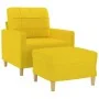Sillón con taburete tela amarillo claro 60 cm de vidaXL, Sofás - Ref: Foro24-3200998, Precio: 183,73 €, Descuento: %