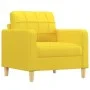 Sillón con taburete tela amarillo claro 60 cm de vidaXL, Sofás - Ref: Foro24-3200998, Precio: 183,73 €, Descuento: %