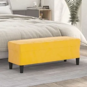 Banco de terciopelo amarillo 100x35x41 cm de vidaXL, Bancos - Ref: Foro24-349427, Precio: 61,08 €, Descuento: %