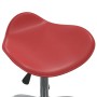 Silla de comedor giratoria de cuero sintético rojo vino tinto