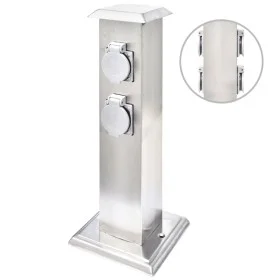Column with plugs for the garden black stainless steel by vidaXL, wall sockets - Ref: Foro24-41236, Price: 55,03 €, Discount: %