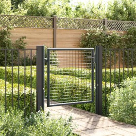 Puerta de jardín de malla de acero galvanizado, 100 x 75 cm
