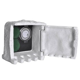 Gartenstecker aus Kunststein mit Zeitschaltuhr von vidaXL, Steckdosen - Ref: Foro24-41230, Preis: 52,73 €, Rabatt: %
