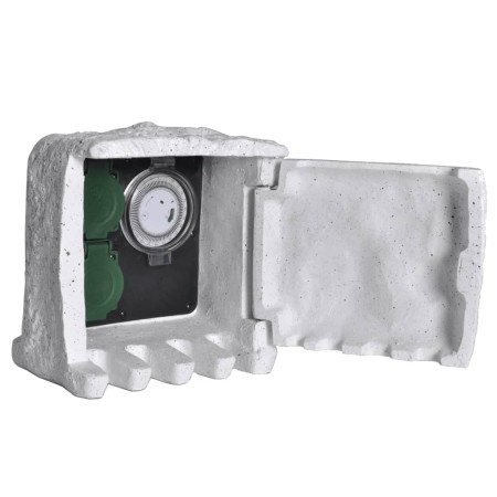 Synthetic stone garden socket with timer by vidaXL, wall sockets - Ref: Foro24-41230, Price: 50,59 €, Discount: %