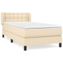 Box spring bed with cream fabric mattress 90x200 cm by vidaXL, Beds and slatted bases - Ref: Foro24-3126538, Price: 296,92 €,...
