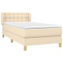 Box spring bed with cream fabric mattress 90x200 cm by vidaXL, Beds and slatted bases - Ref: Foro24-3127098, Price: 292,35 €,...