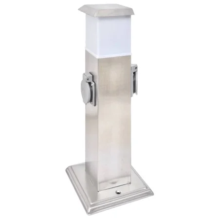 Column with garden sockets with stainless steel lamp by vidaXL, wall sockets - Ref: Foro24-41238, Price: 45,97 €, Discount: %