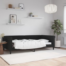 Sofá cama terciopelo negro 100x200 cm
