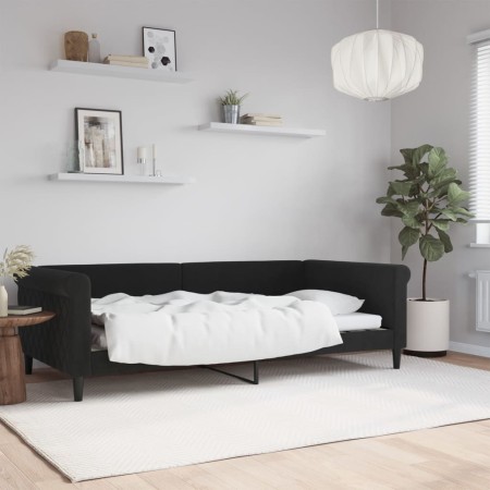 Schlafsofa aus schwarzem Samt, 100 x 200 cm von vidaXL, Betten und Lattenroste - Ref: Foro24-354255, Preis: 212,49 €, Rabatt: %