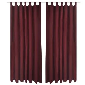 2 cortinas micro-satinadas con trabillas color burdeos, 140 x 175 cm by vidaXL, Curtains and curtains - Ref: Foro24-130362, P...