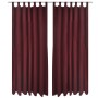 2 burgunderfarbene Mikrosatin-Vorhänge mit Schlaufen, 140 x 175 cm. von vidaXL, Vorhänge und Gardinen - Ref: Foro24-130362, P...