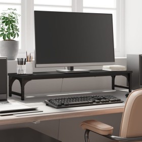 Black engineered wood display stand 85x23x15.5 cm by vidaXL, Computer bases and risers - Ref: Foro24-834005, Price: 29,95 €, ...